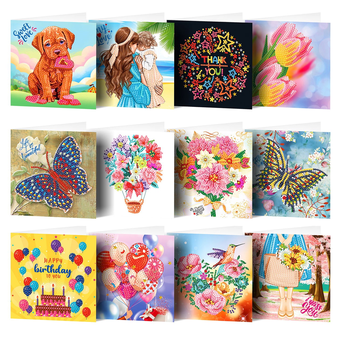 Set of 12 Greeting Cards Set C