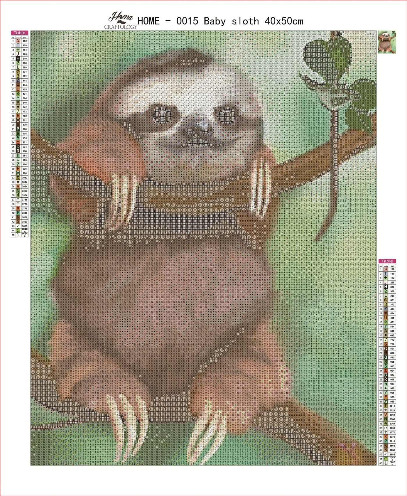 AB Baby Sloth - Premium Diamond Painting Kit