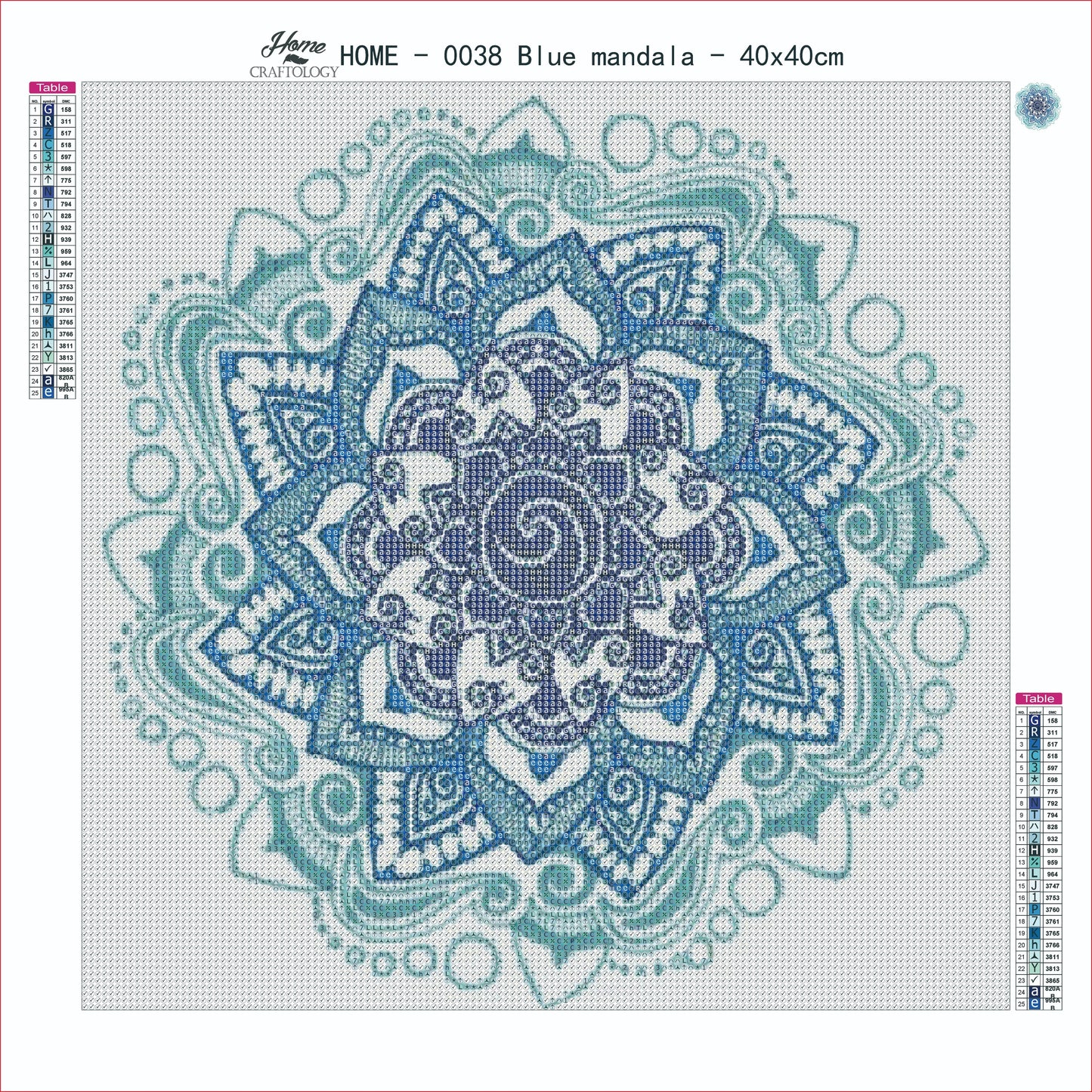 AB Blue Mandala - Premium Diamond Painting Kit