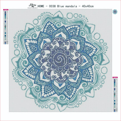 AB Blue Mandala - Premium Diamond Painting Kit