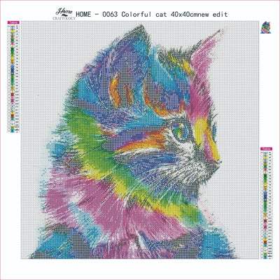 AB Colorful Cat - Premium Diamond Painting Kit