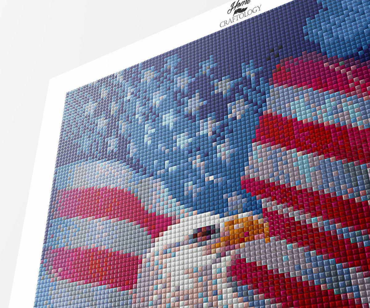 American Flag with Fierce Eagle - Premium Diamond Painting Kit