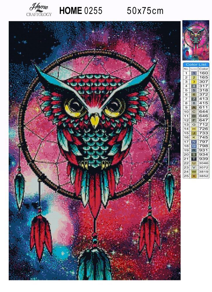 Owl Dreamcatcher - Premium Diamond Painting Kit