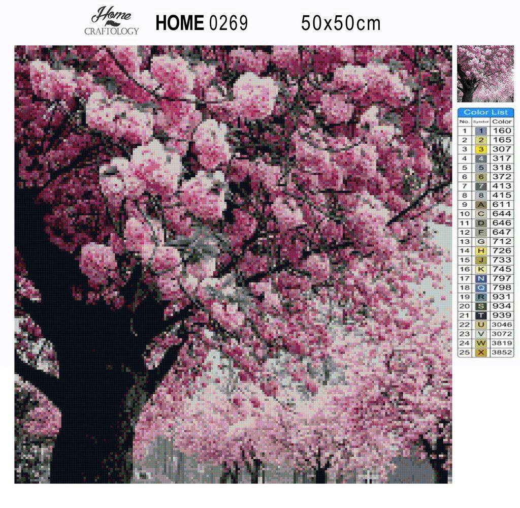 Pink Blossoms - Premium Diamond Painting Kit