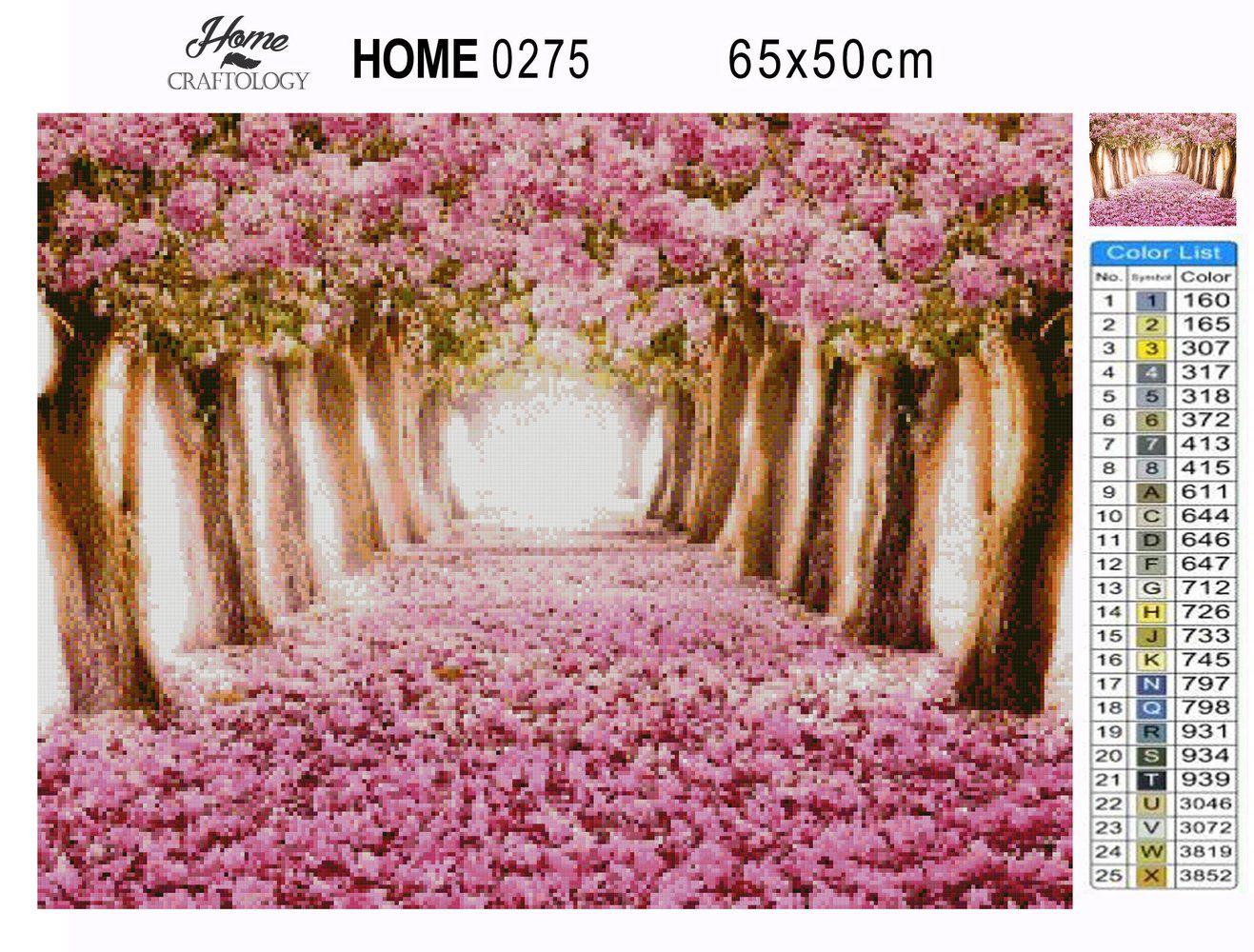 Pink Tree Road - Premium Diamond Painting Kit