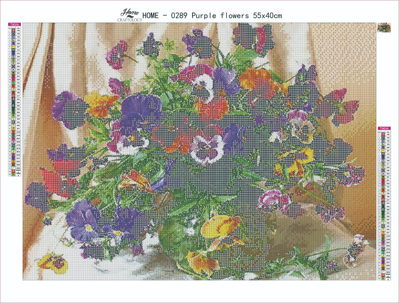 AB Purple Flowers - Premium Diamond Painting Kit