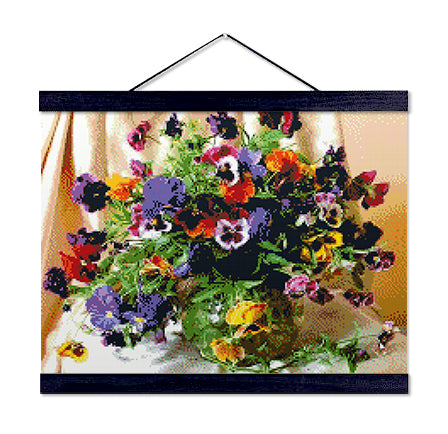 Purple Flowers - Premium Diamond Painting Kit