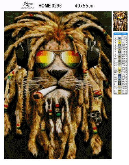 Rasta Lion - Premium Diamond Painting Kit