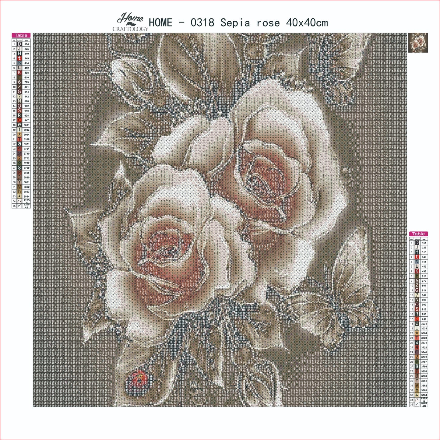 AB Sepia Roses - Premium Diamond Painting Kit