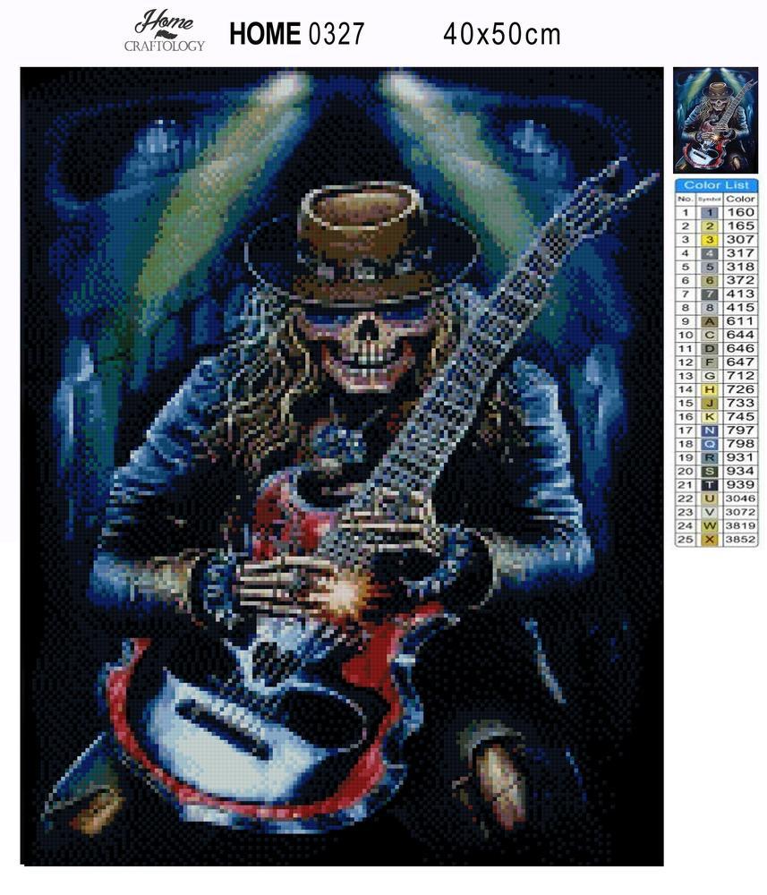 Skeleton Playing the Guitar - Premium Diamond Painting Kit