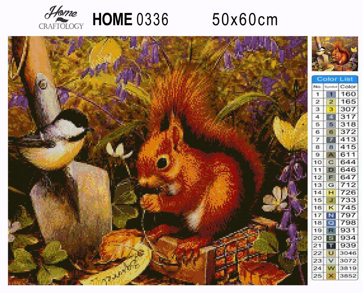 Squirrel and Bird - Premium Diamond Painting Kit
