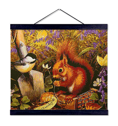 Squirrel and Bird - Premium Diamond Painting Kit