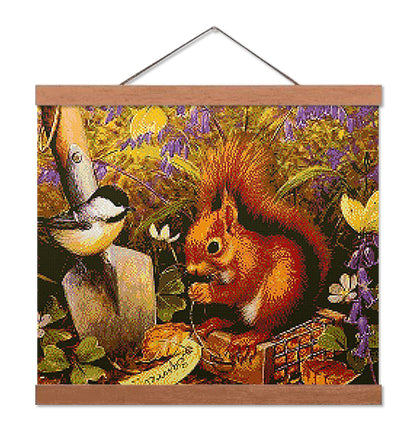 Squirrel and Bird - Premium Diamond Painting Kit