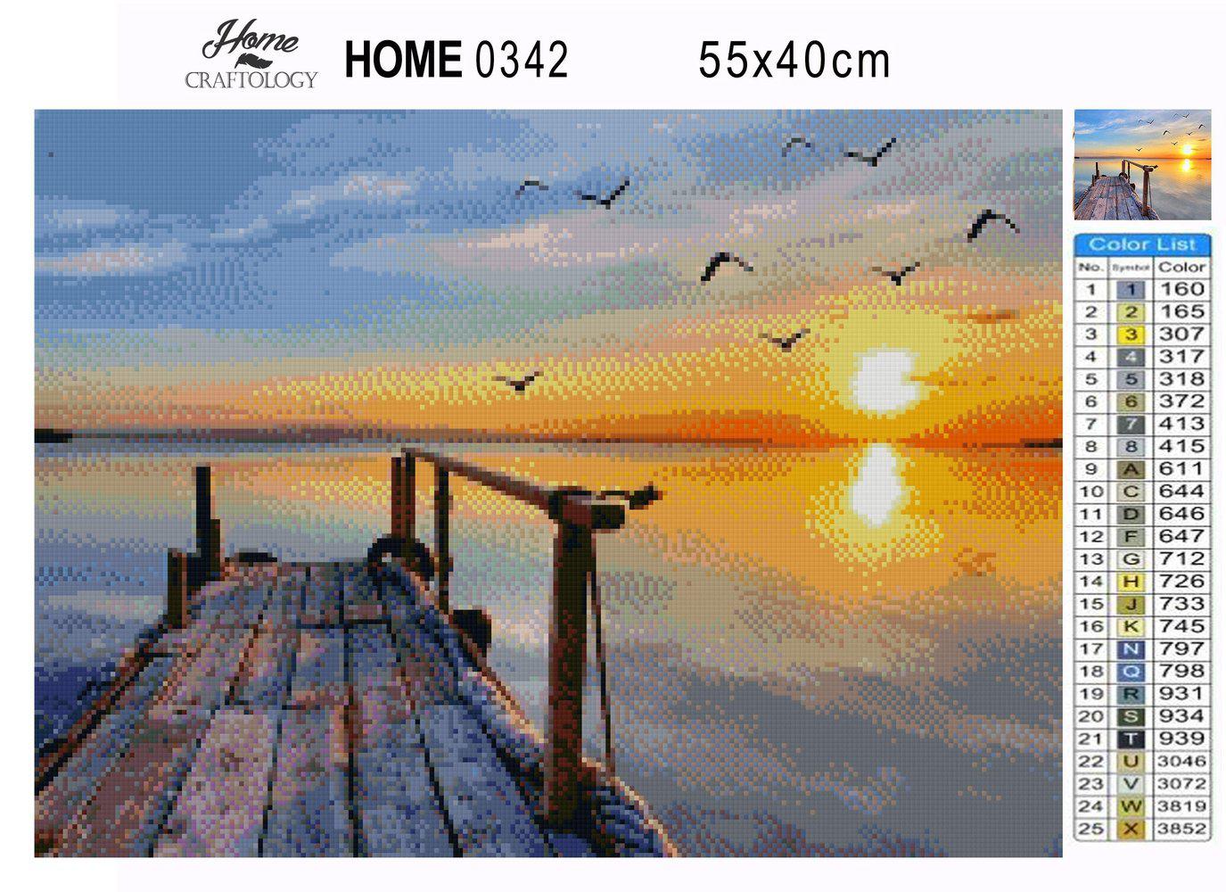 Sunrise by the Dock - Premium Diamond Painting Kit