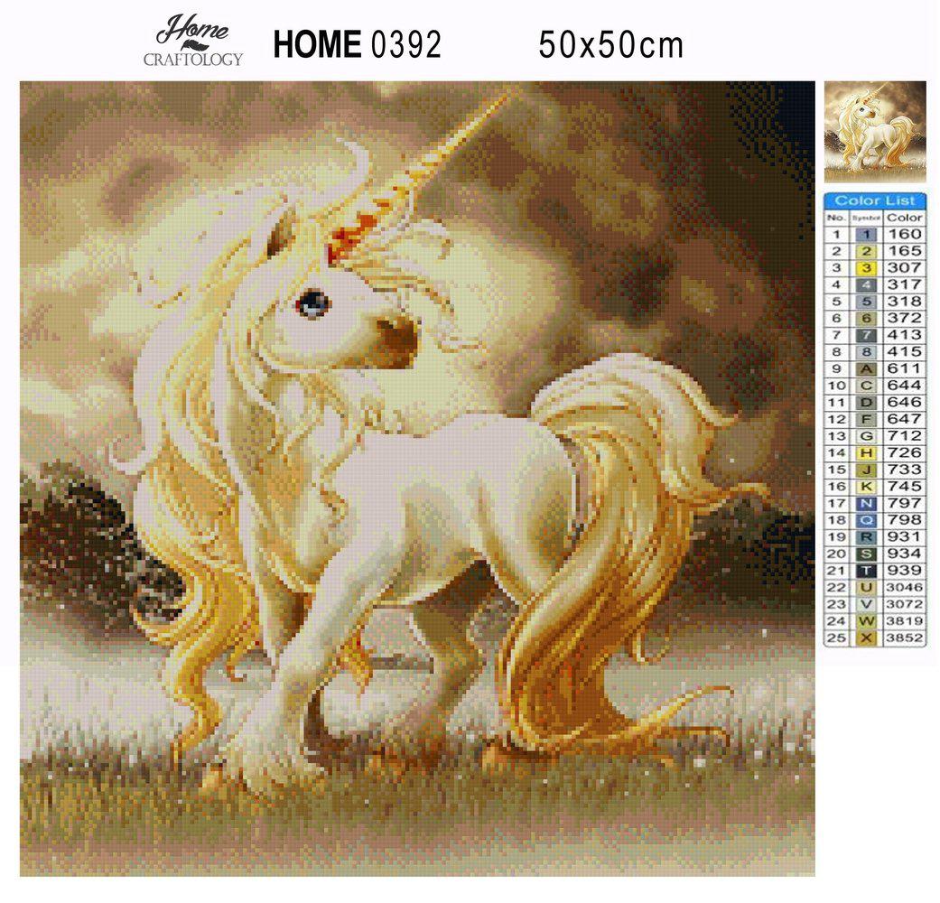White Unicorn - Premium Diamond Painting Kit