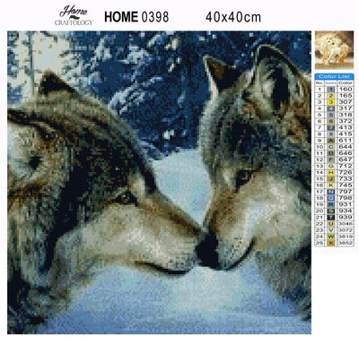 Wolves Kissing - Premium Diamond Painting Kit