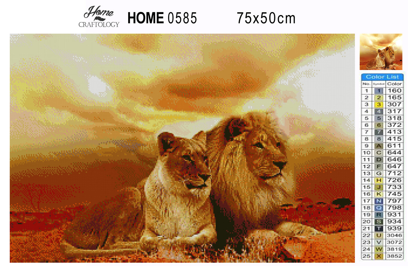 Lion and Lioness - Premium Diamond Painting Kit