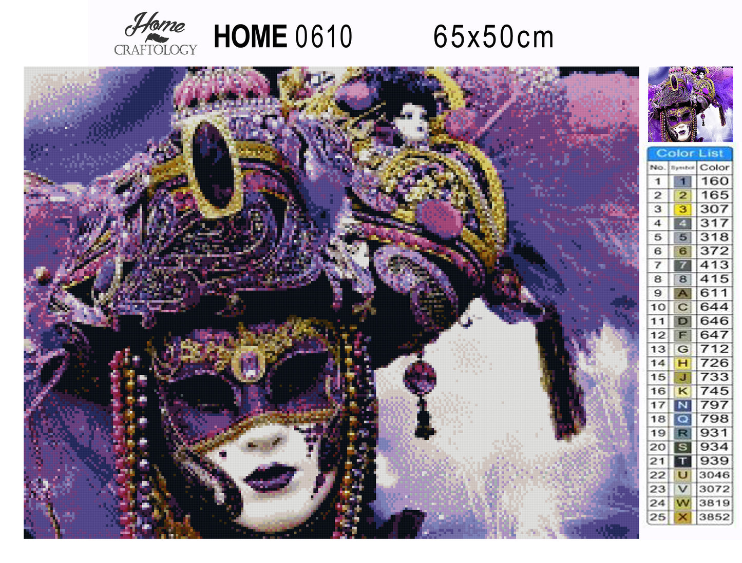 Purple Mask - Premium Diamond Painting Kit