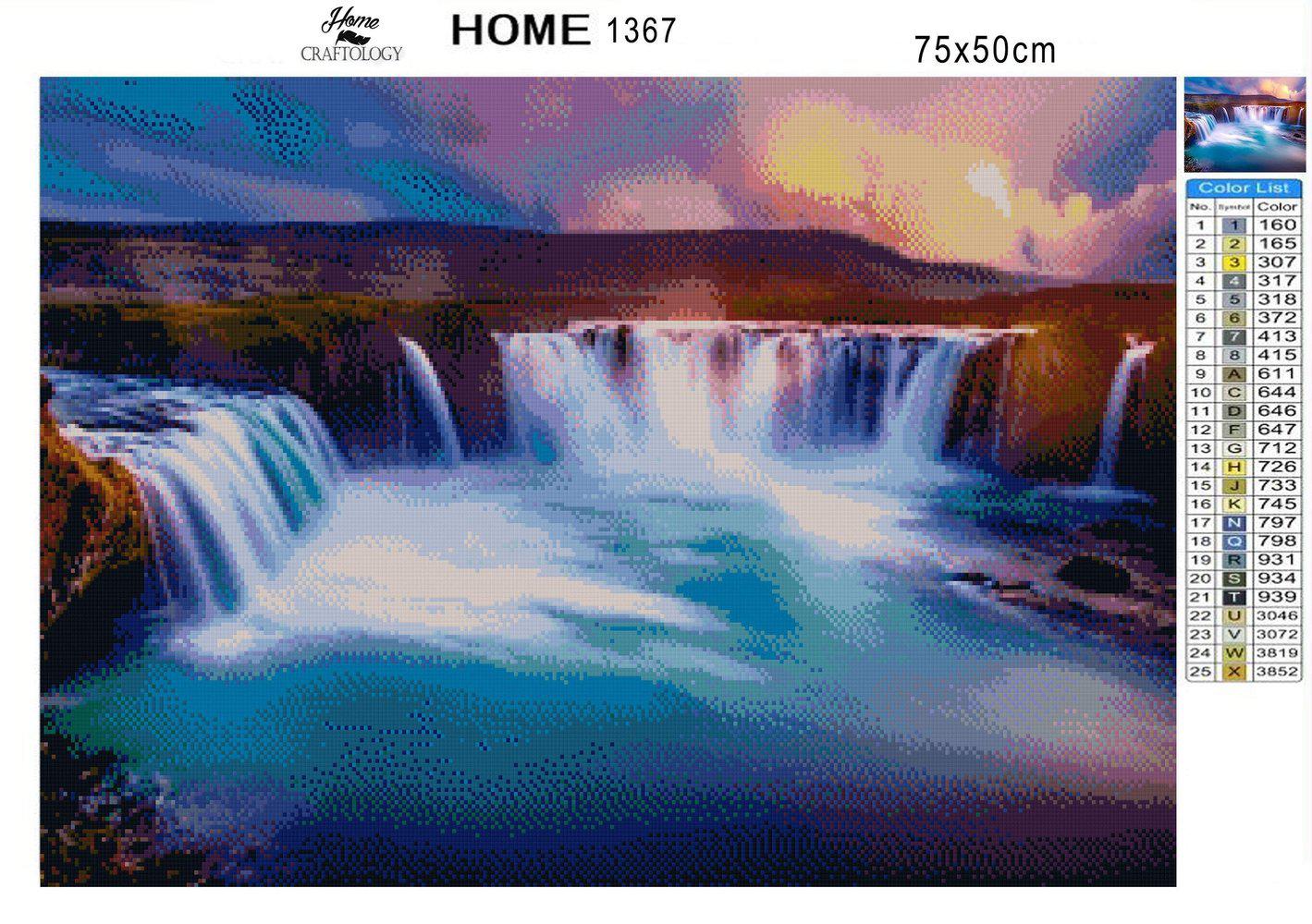 Godafoss Waterfall - Premium Diamond Painting Kit