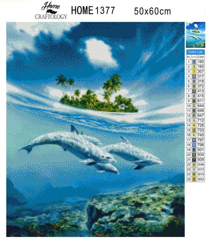 Dolphins Underwater - Premium Diamond Painting Kit