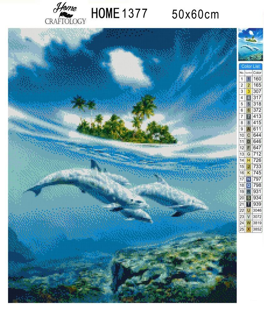 Dolphins Underwater - Premium Diamond Painting Kit