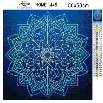 Blue Floral Mandala - Premium Diamond Painting Kit