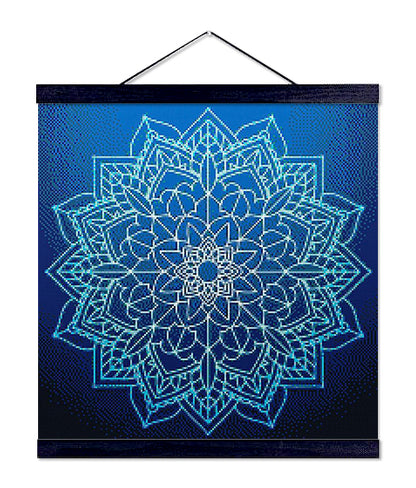 Blue Floral Mandala - Premium Diamond Painting Kit