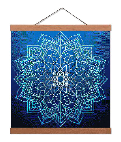 Blue Floral Mandala - Premium Diamond Painting Kit