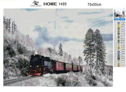 Winter Train - Premium Diamond Painting Kit