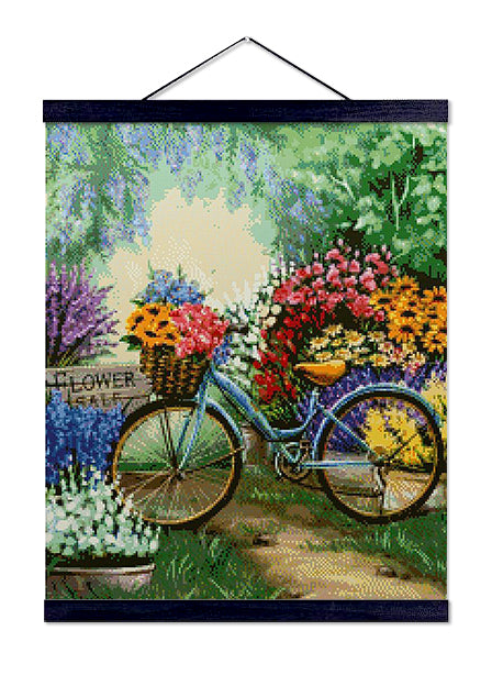 Bicycle and Flowers - Premium Diamond Painting Kit