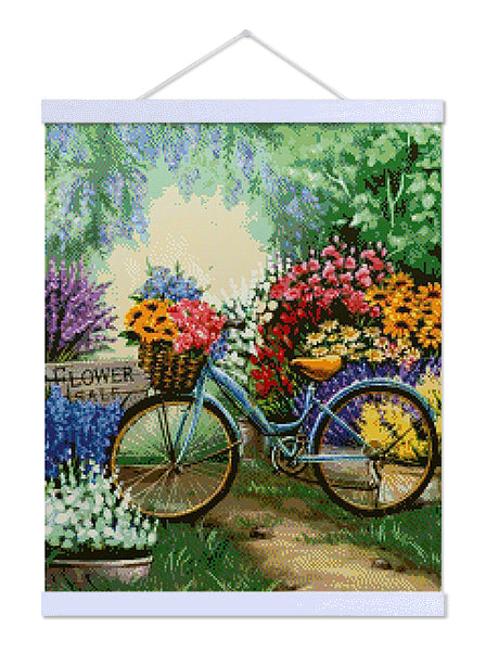 Bicycle and Flowers - Exclusive Premium Diamond Painting Kit