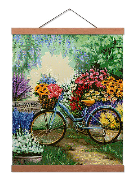 Bicycle and Flowers - Exclusive Premium Diamond Painting Kit