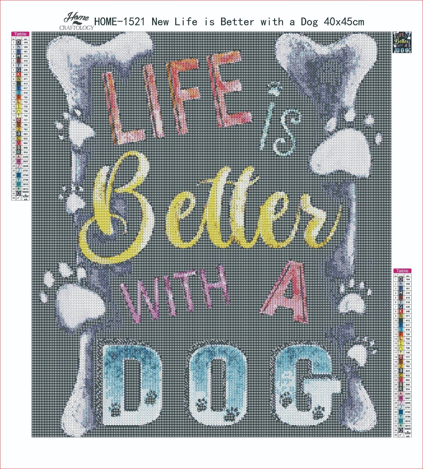 AB New Life is Better with a Dog - Exclusive Premium Diamond Painting Kit