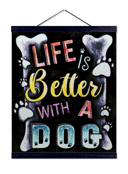 New Life is Better with a Dog - Exclusive Premium Diamond Painting Kit