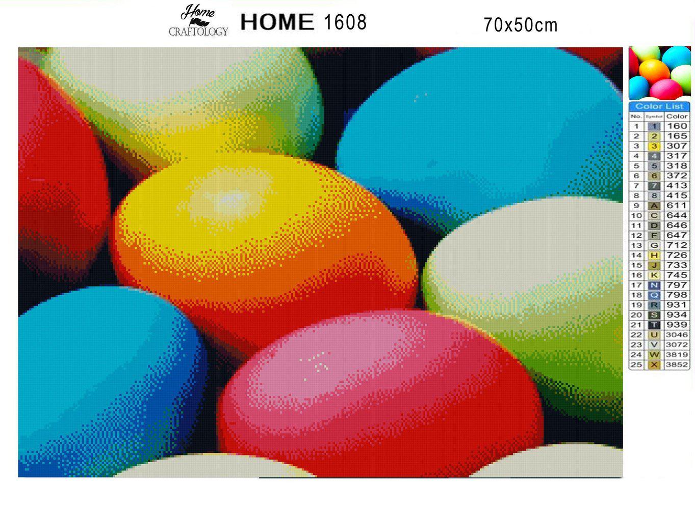Plain Colorful Eggs - Premium Diamond Painting Kit