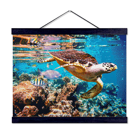 Swimming Sea Turtle - Exclusive Premium Diamond Painting Kit