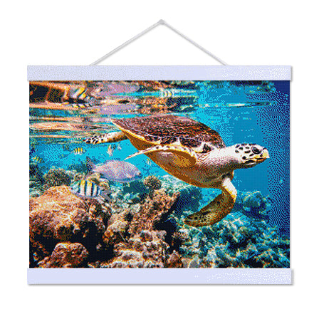 Swimming Sea Turtle - Exclusive Premium Diamond Painting Kit