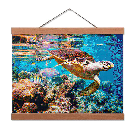 Swimming Sea Turtle - Exclusive Premium Diamond Painting Kit