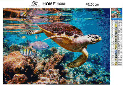 Swimming Sea Turtle - Exclusive Premium Diamond Painting Kit