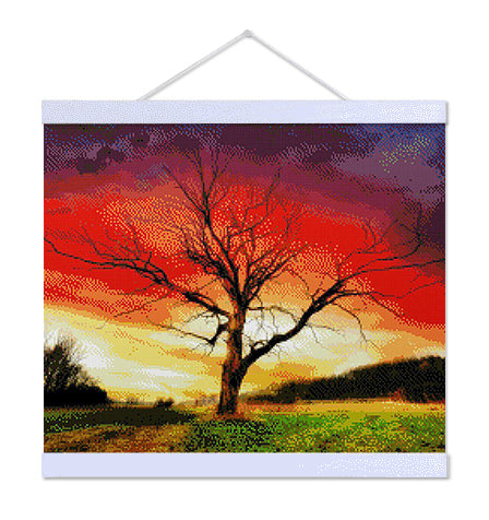 Tree at Sunset - Premium Diamond Painting Kit