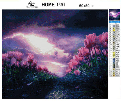 Tulips in the Storm - Exclusive Premium Diamond Painting Kit