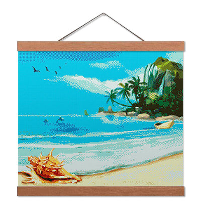Beach with Seashell - Premium Diamond Painting Kit