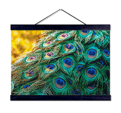 Green and Blue Peacock Feathers - Premium Diamond Painting Kit