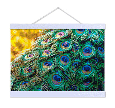 Green and Blue Peacock Feathers - Premium Diamond Painting Kit