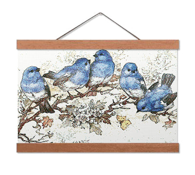 Blue Birds and Blossoms - Premium Diamond Painting Kit