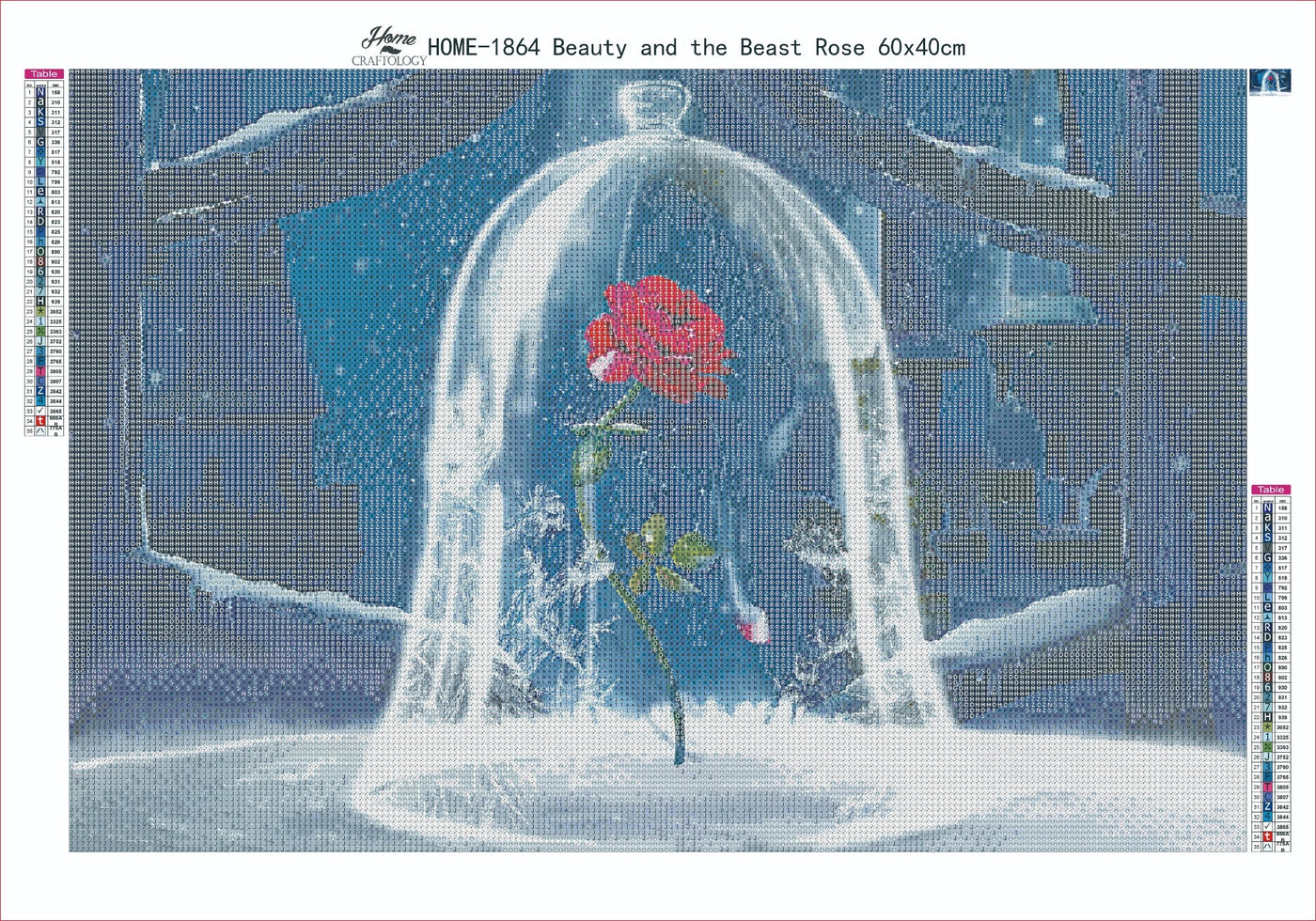 AB Beauty and The Beast Glass Rose - Premium Diamond Painting Kit