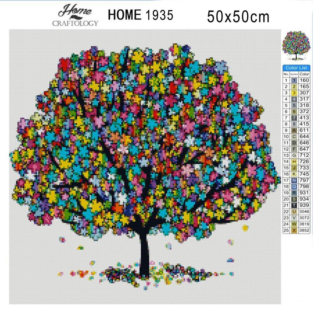 Tree with Rainbow Color - Premium Diamond Painting Kit