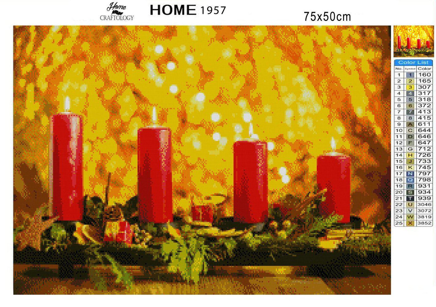 Lighted Advent Candles - Premium Diamond Painting Kit