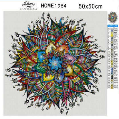 Colorful Flower Mandala - Premium Diamond Painting Kit