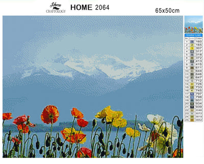Poppies by Lake Geneva - Premium Diamond Painting Kit